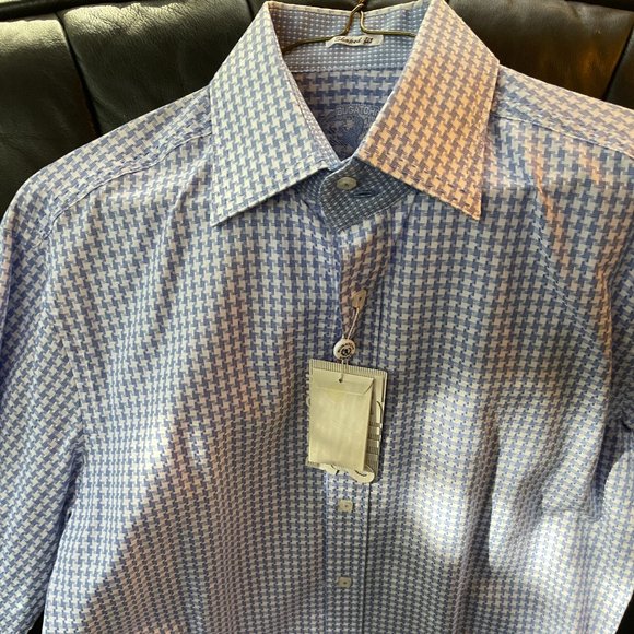 Bugatchi Uomo Italian Designed Dress/Casual Shirt- SIZE LARGE - Picture 6 of 6